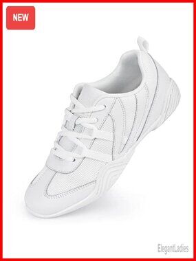 Cheer Shoes for Women, Lightweight Athletic Dance Sneakers, Leather & Mesh,